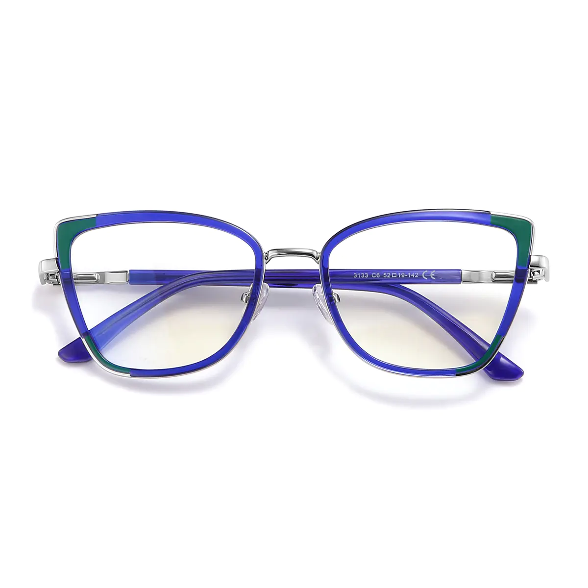 Rectangle Blue Eyeglasses