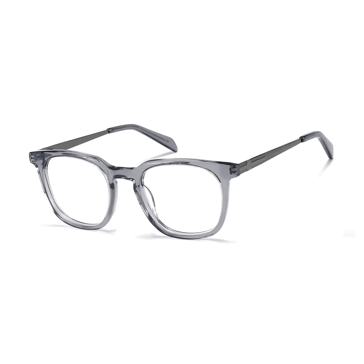 Round Transparent Gray Eyeglasses