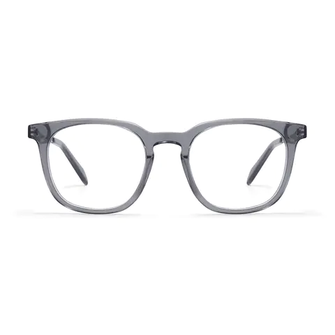 Round Transparent Gray Eyeglasses
