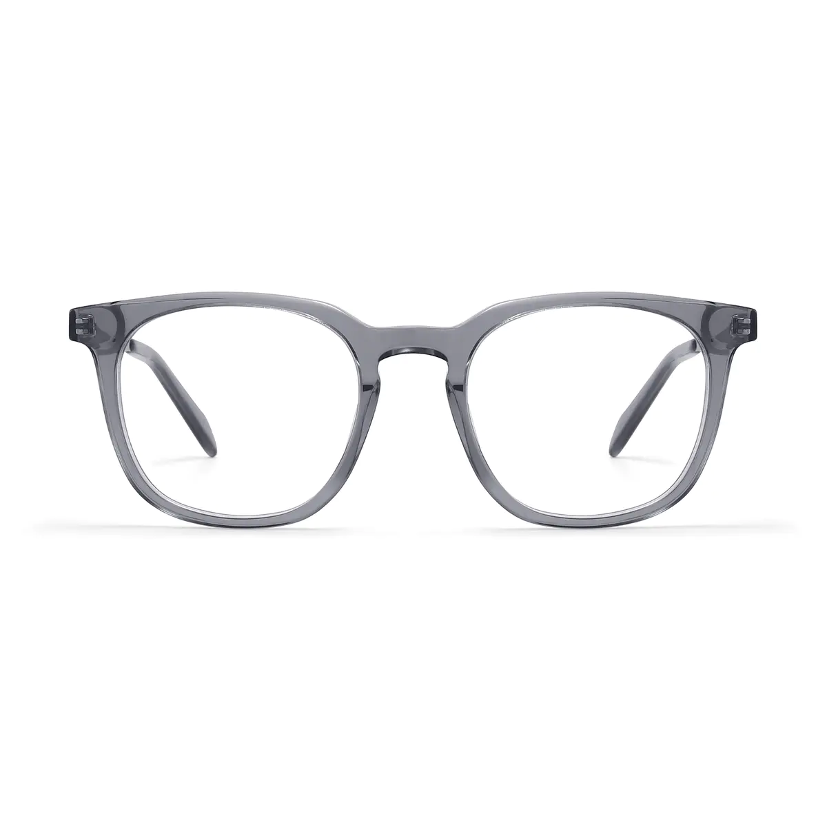 Round Transparent Gray Eyeglasses