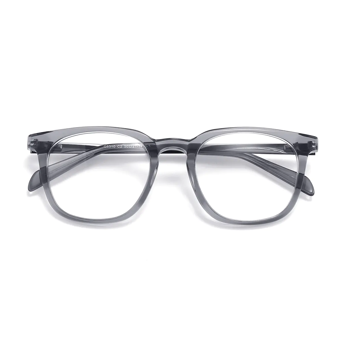 Round Transparent Gray Eyeglasses