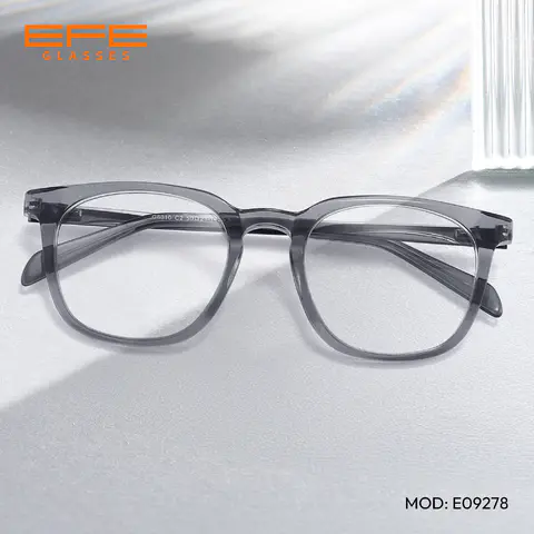 Round Transparent Gray Eyeglasses