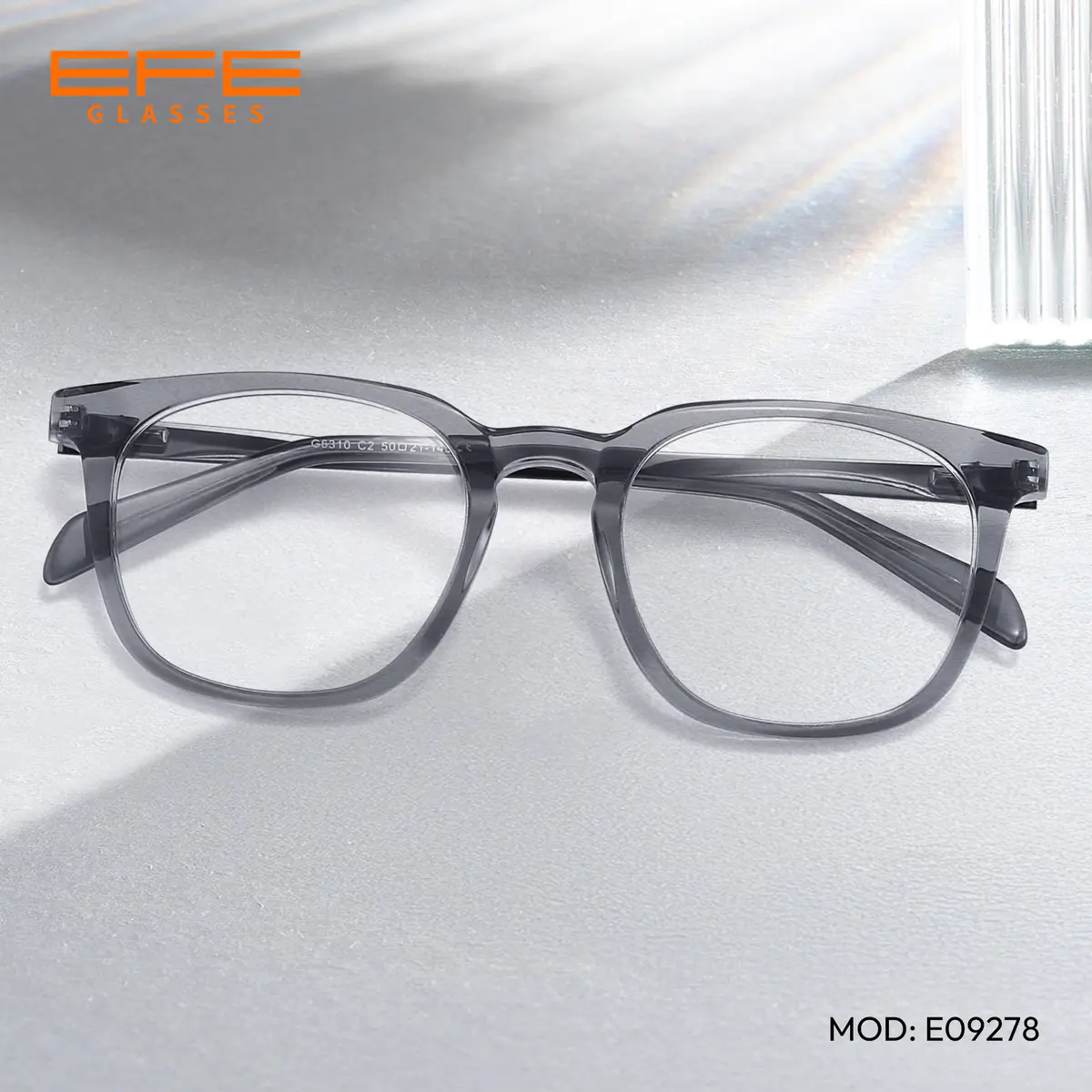 Round Transparent Gray Eyeglasses