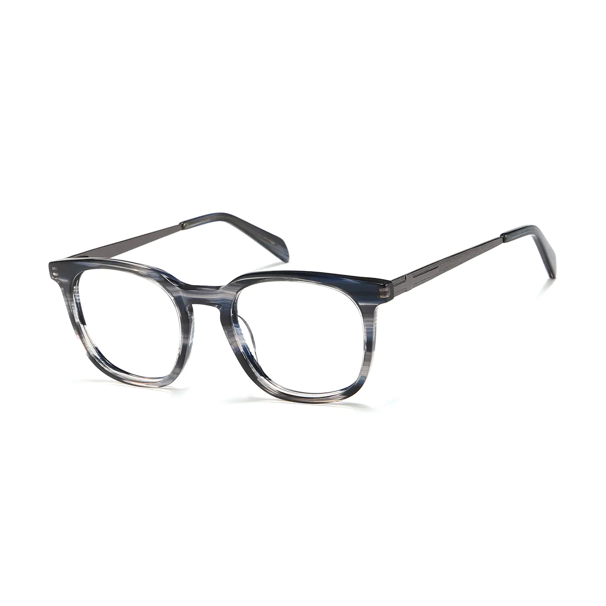 Round Black/Gray Eyeglasses
