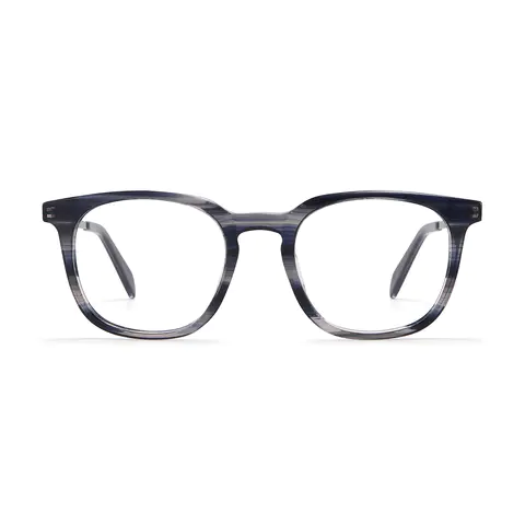 Round Black/Gray Eyeglasses