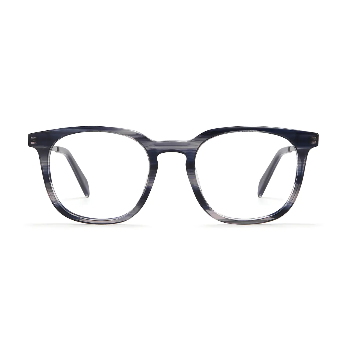 Round Black/Gray Eyeglasses