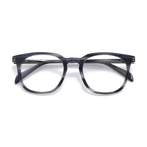 Round Black/Gray Eyeglasses