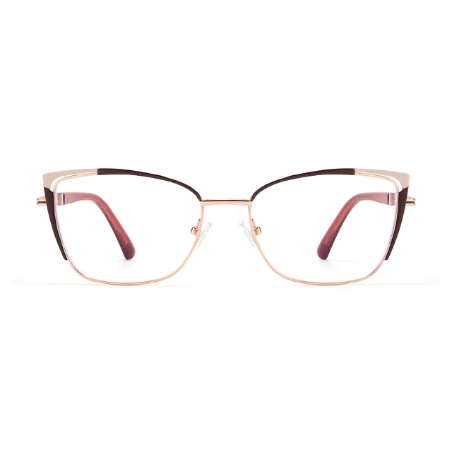 Cat-eye Brown/Gold Eyeglasses