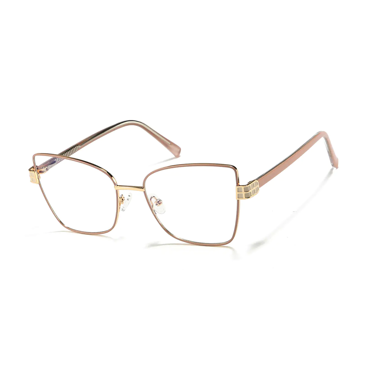 Square Pink/Gold Eyeglasses