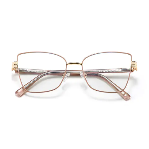 Square Pink/Gold Eyeglasses