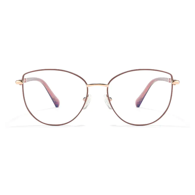 Oval Pink/Gold Eyeglasses