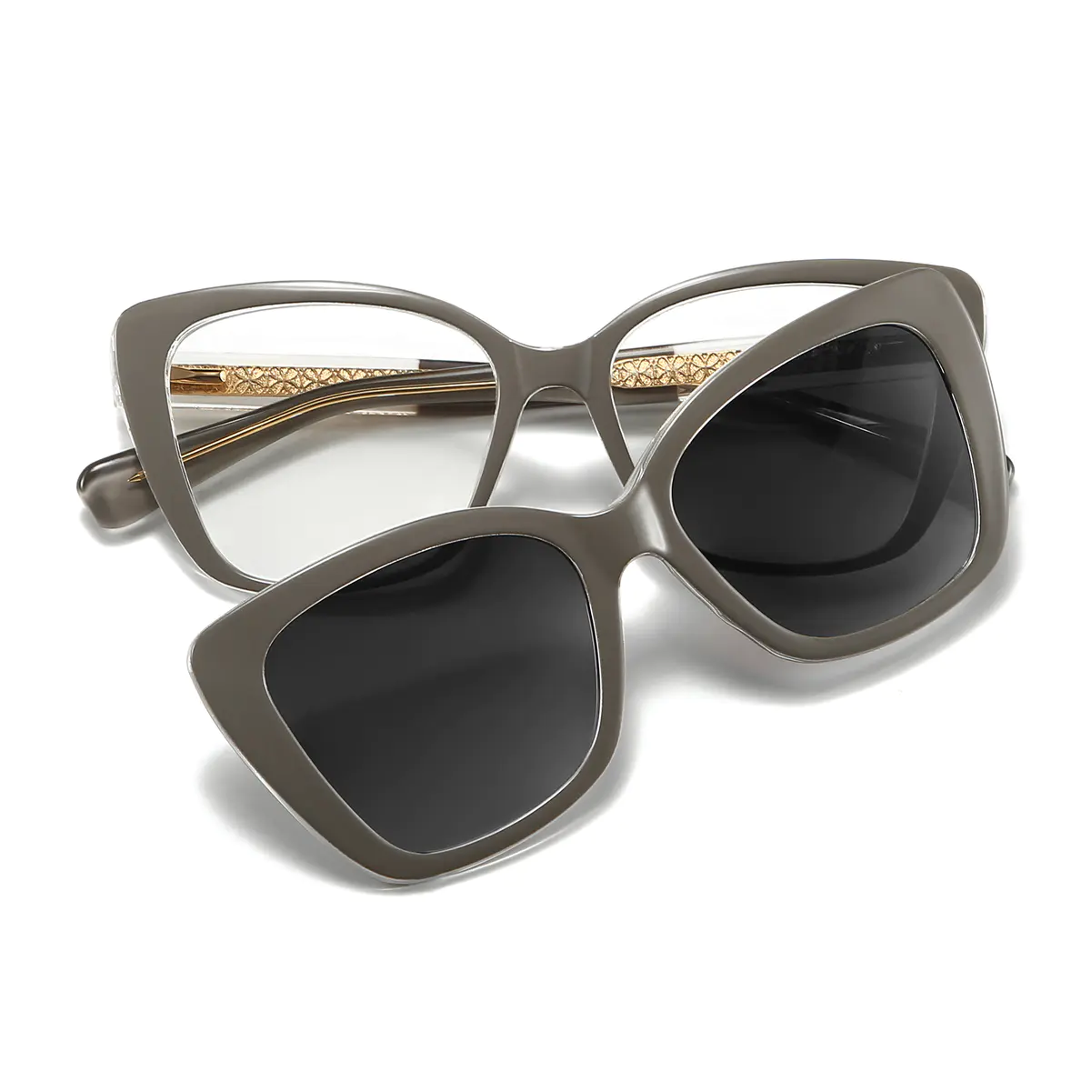 Cat-eye Grey Eyeglasses