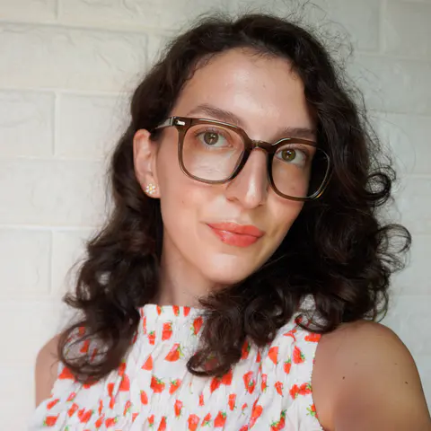 Square Light Brown Eyeglasses