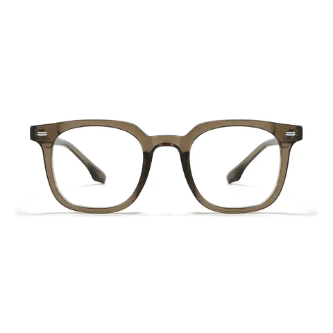 Square Transparent Gray Eyeglasses