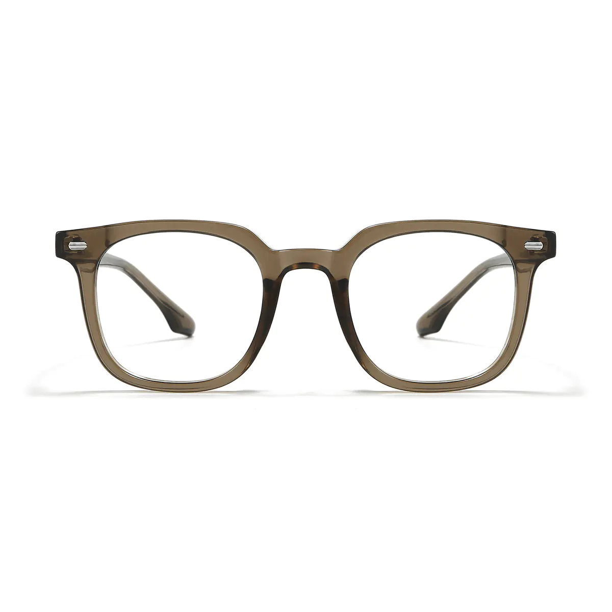 Square Transparent Gray Eyeglasses