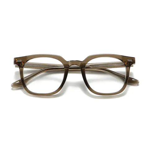 Square Transparent Gray Eyeglasses