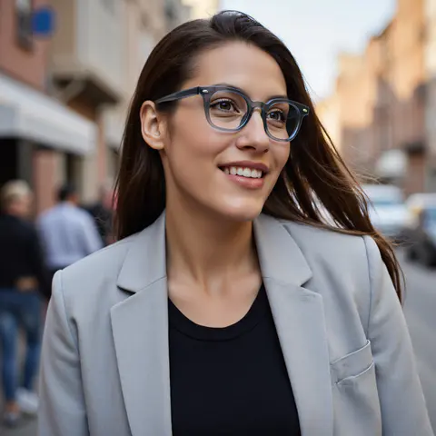 Square Transparent Gray Eyeglasses
