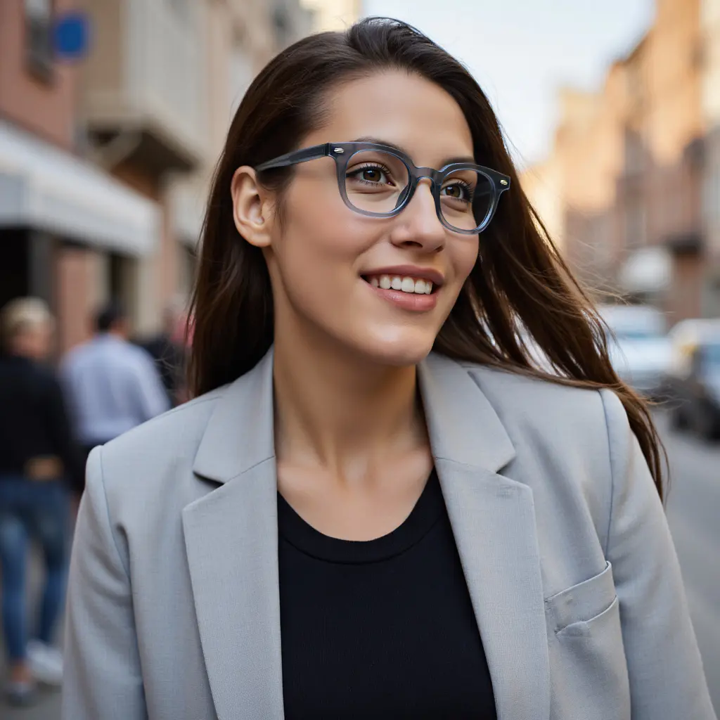 Square Transparent Gray Eyeglasses