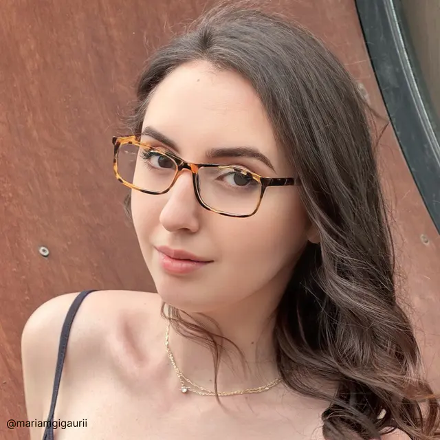 Rectangle Brown Tortoiseshell Eyeglasses