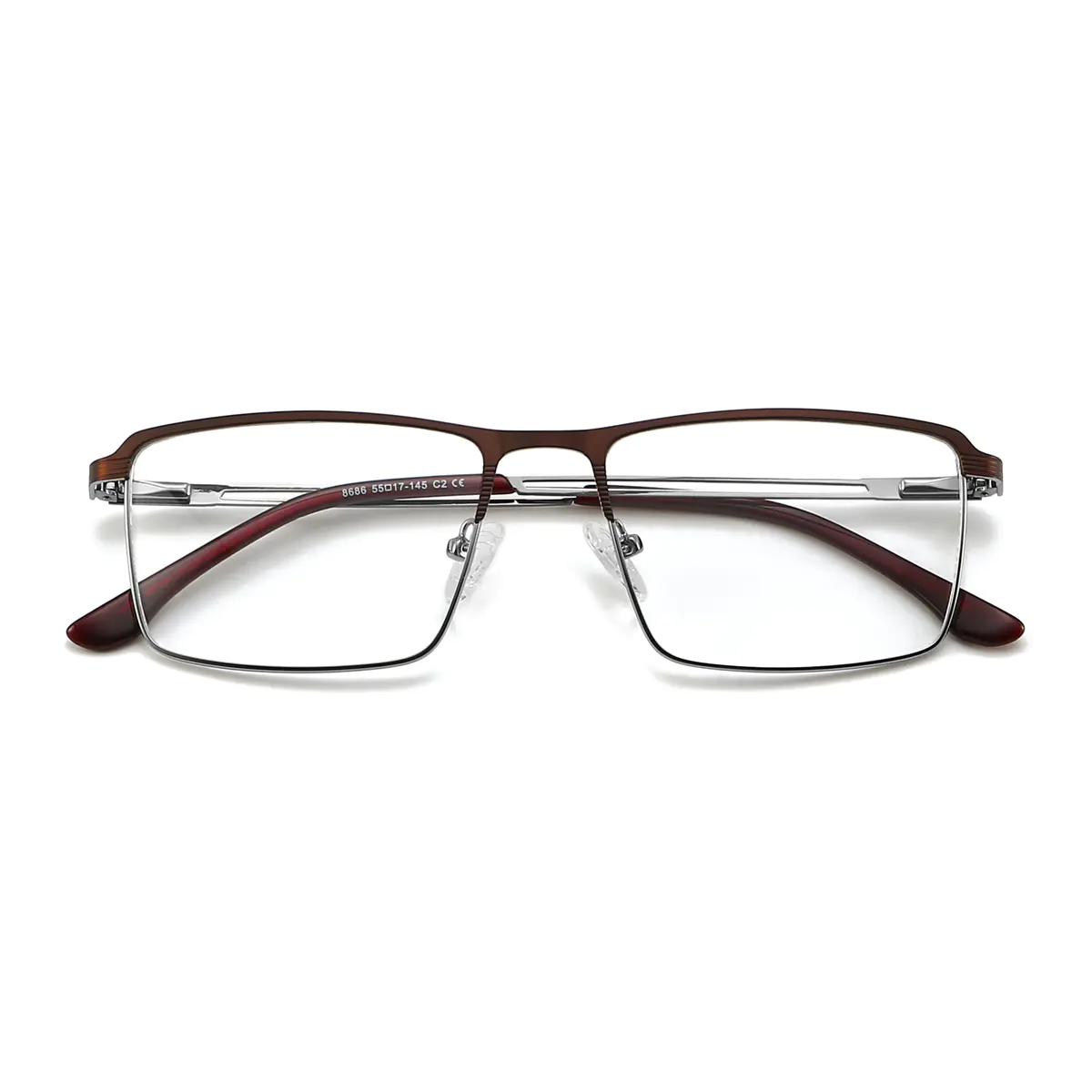 Rectangle Brown Eyeglasses