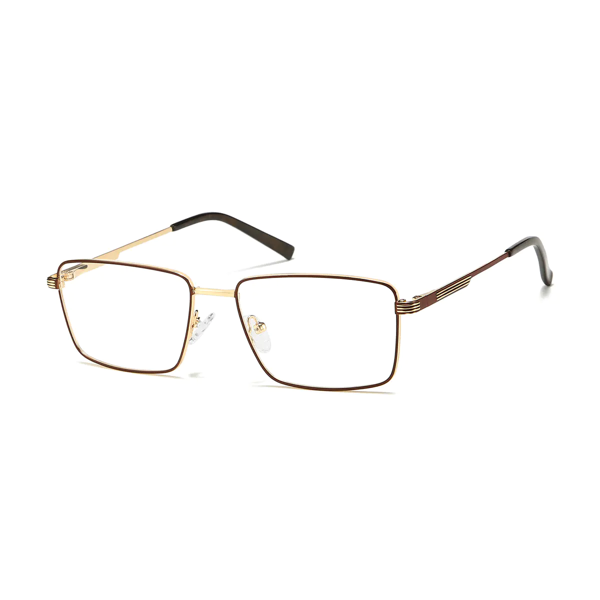 Rectangle Brown/Gold Eyeglasses