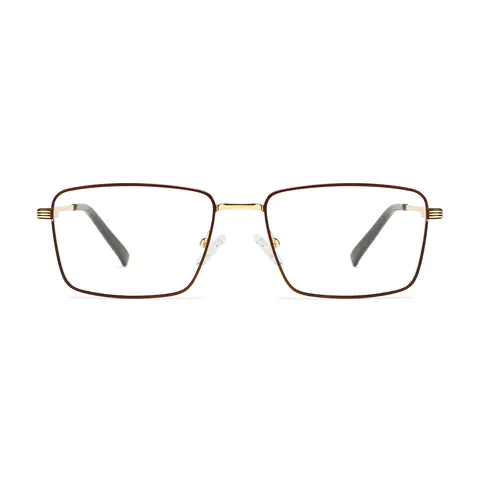 Rectangle Brown/Gold Eyeglasses