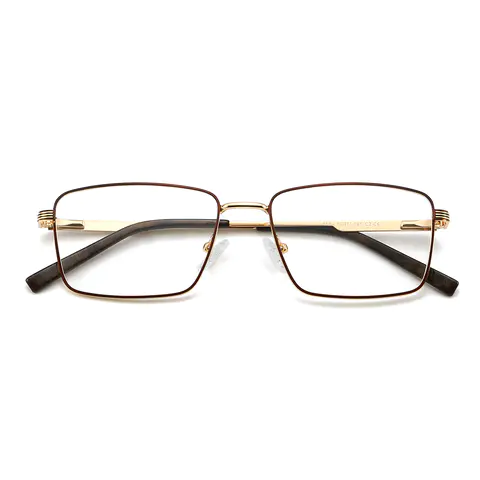 Rectangle Brown/Gold Eyeglasses