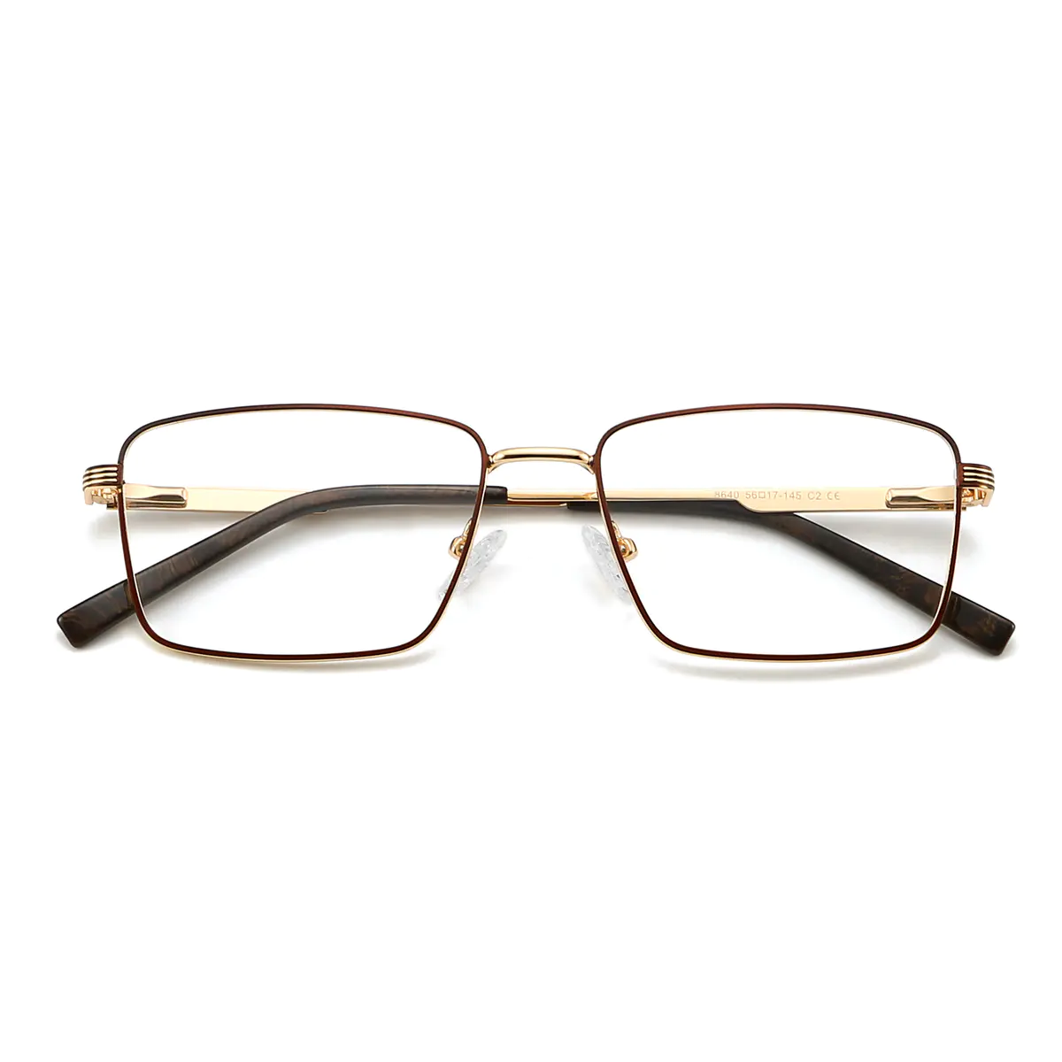 Rectangle Brown/Gold Eyeglasses