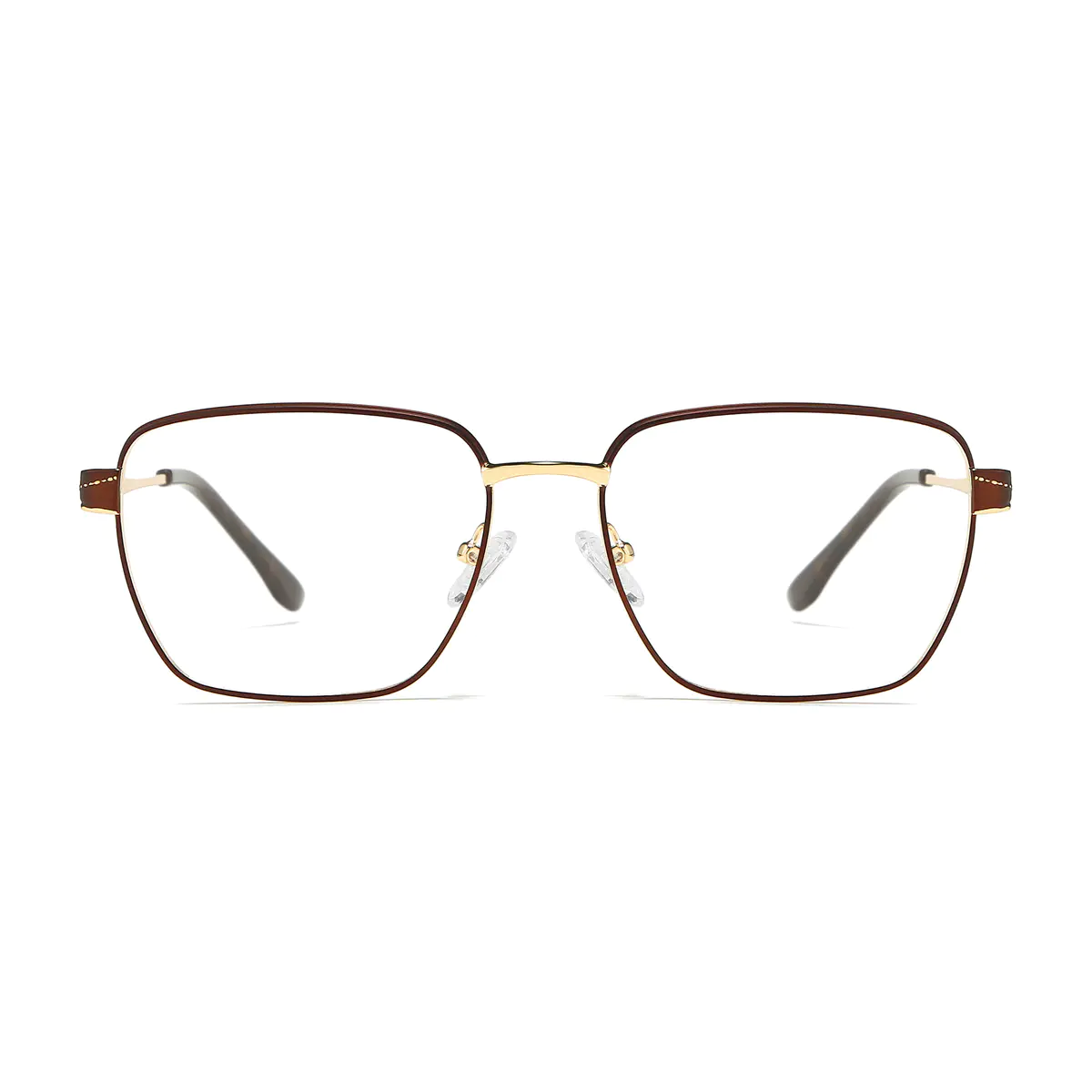 Rectangle Brown/Gold Eyeglasses