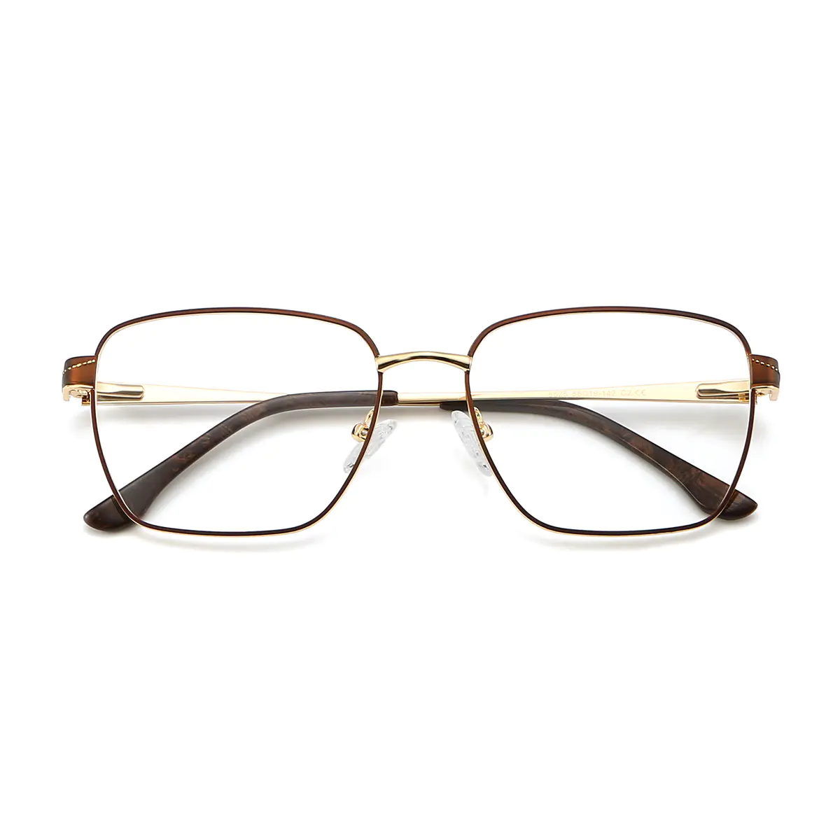Rectangle Brown/Gold Eyeglasses