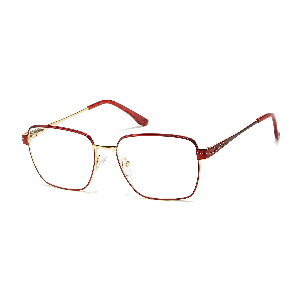 Rectangle Red/Gold Eyeglasses