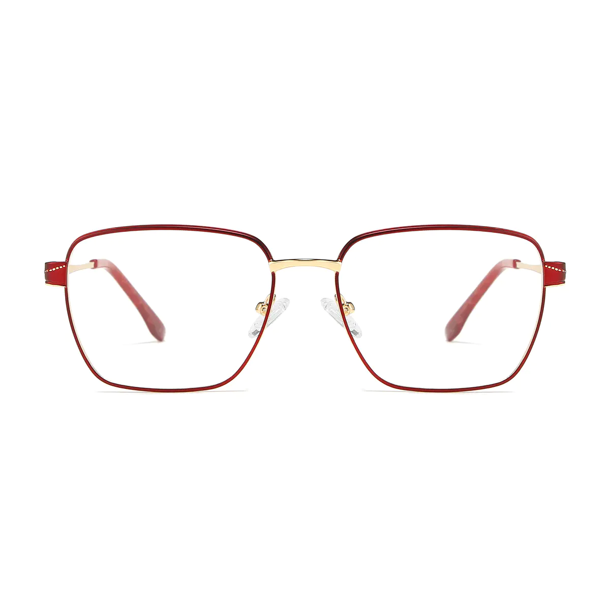 Rectangle Red/Gold Eyeglasses