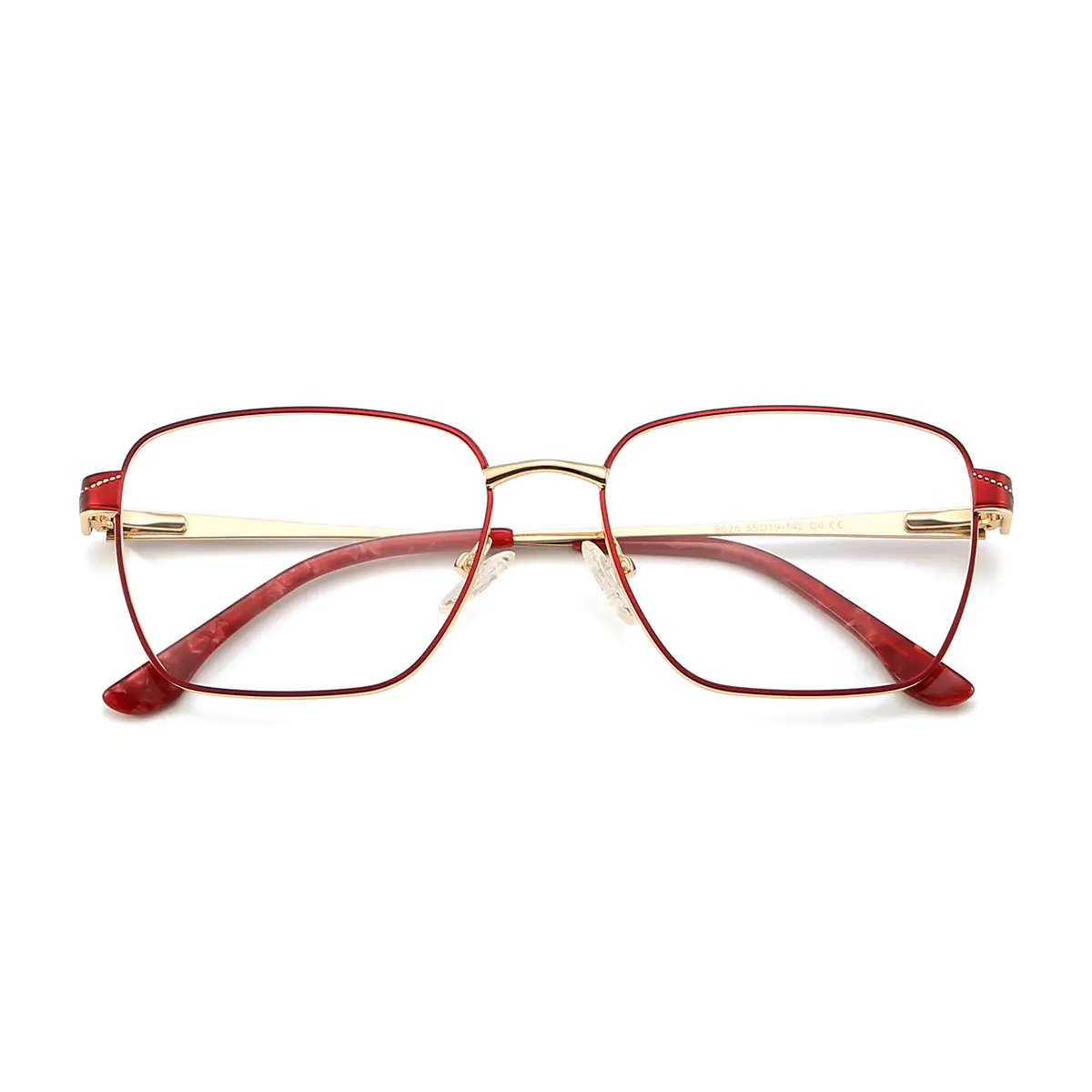 Rectangle Red/Gold Eyeglasses