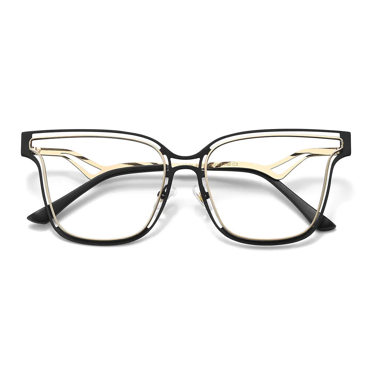 Round Black Gold Eyeglasses