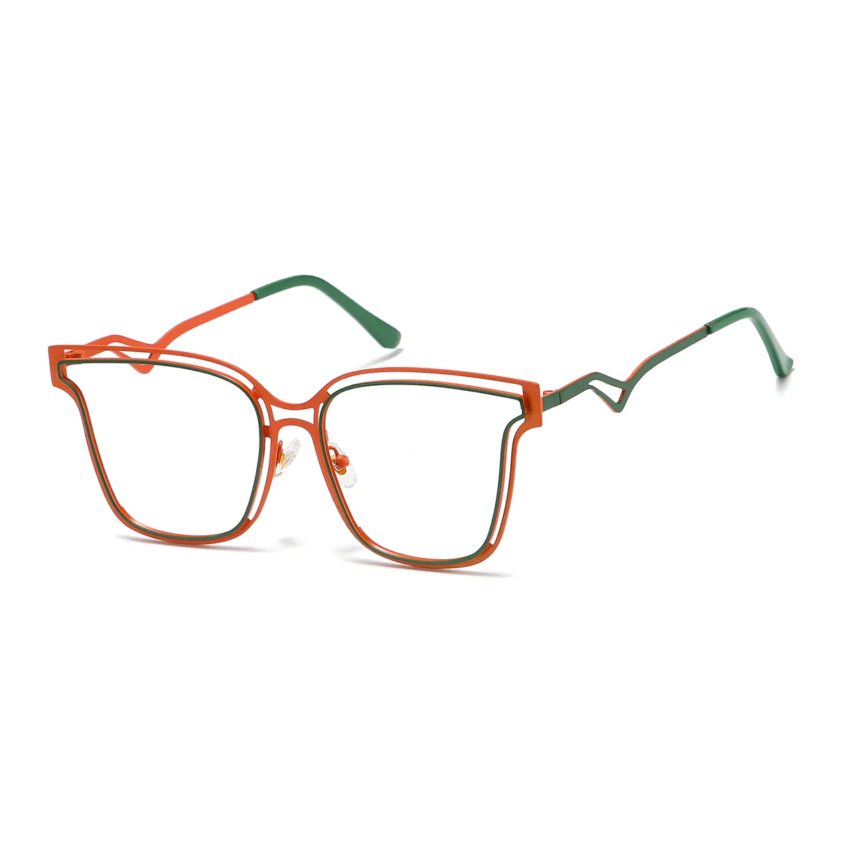 Round Green/Orange Eyeglasses