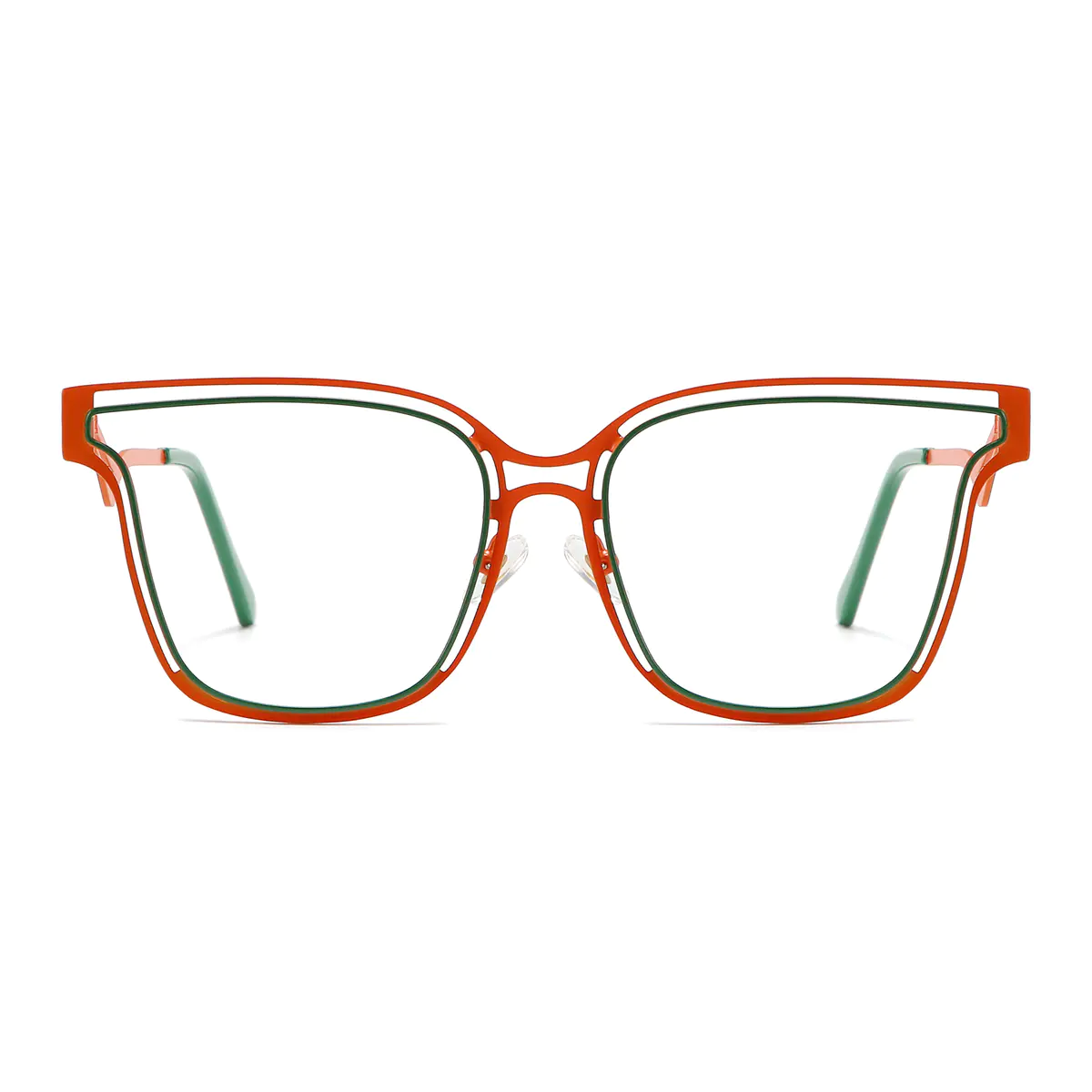 Round Green/Orange Eyeglasses