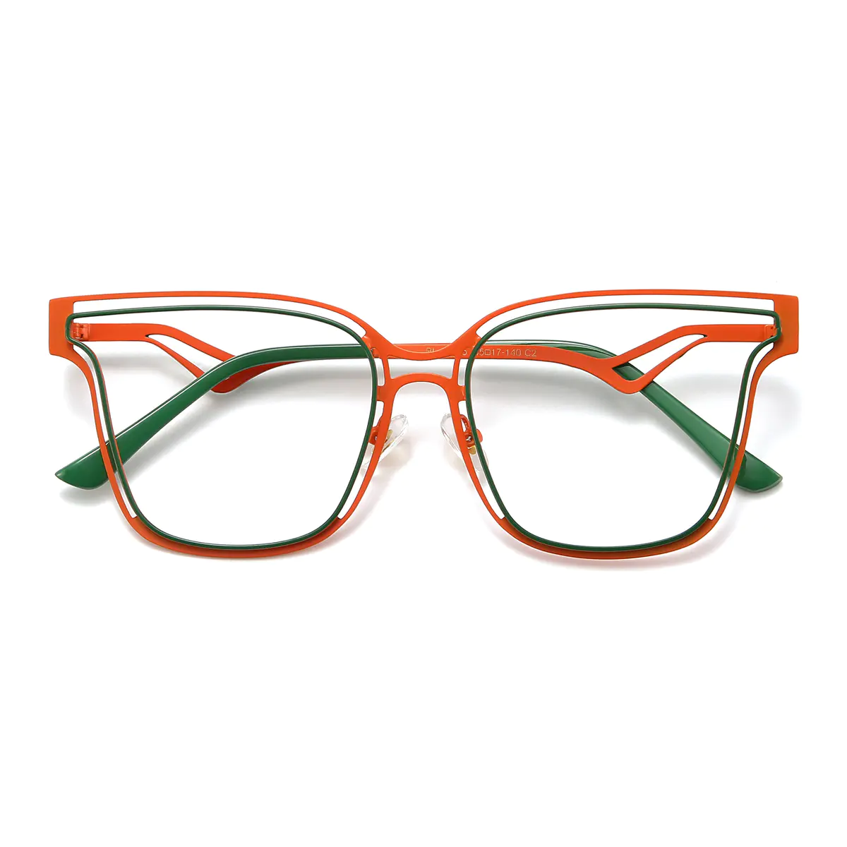 Round Green/Orange Eyeglasses