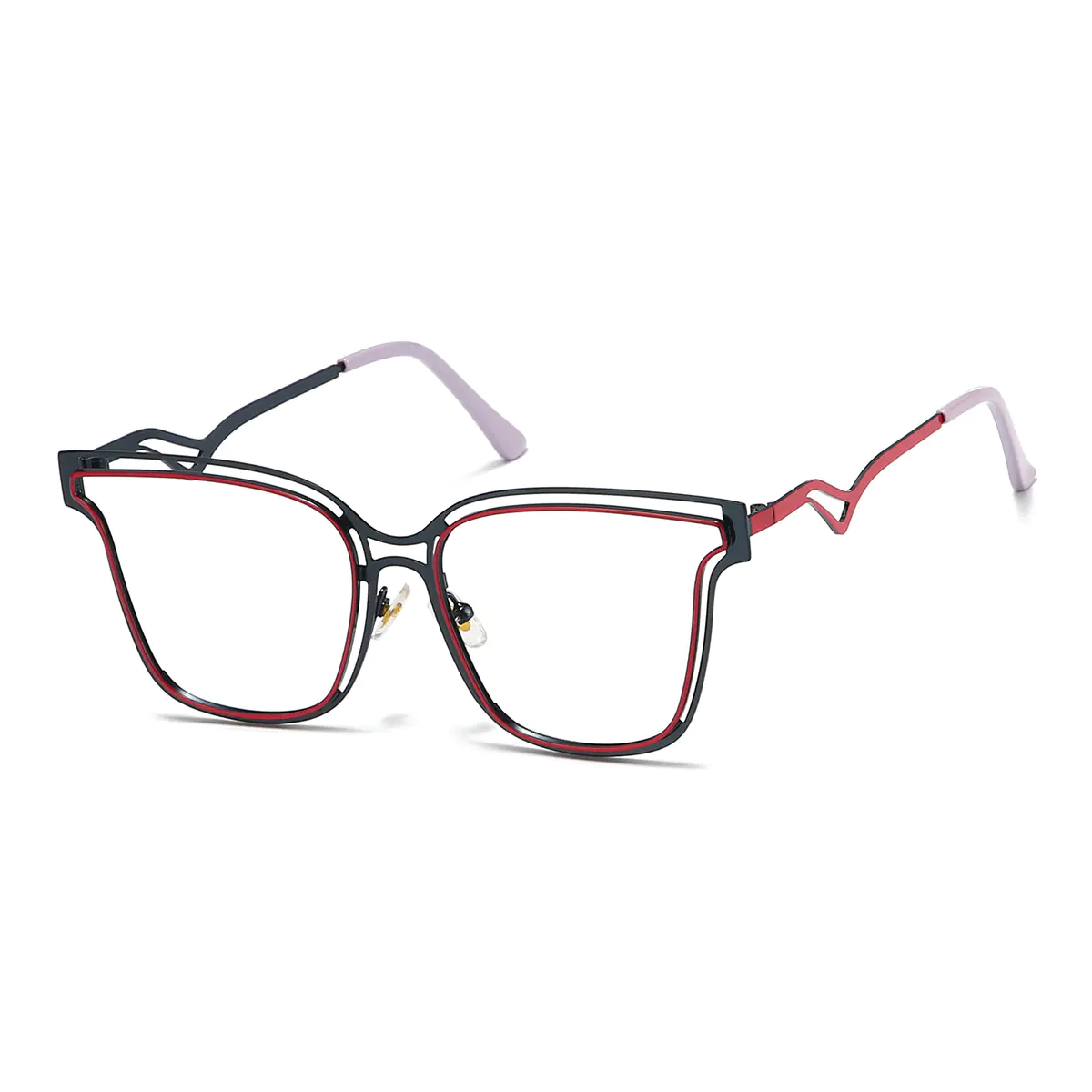 Round Red/Black Eyeglasses