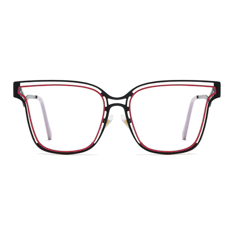 Round Red/Black Eyeglasses