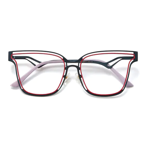 Round Red/Black Eyeglasses
