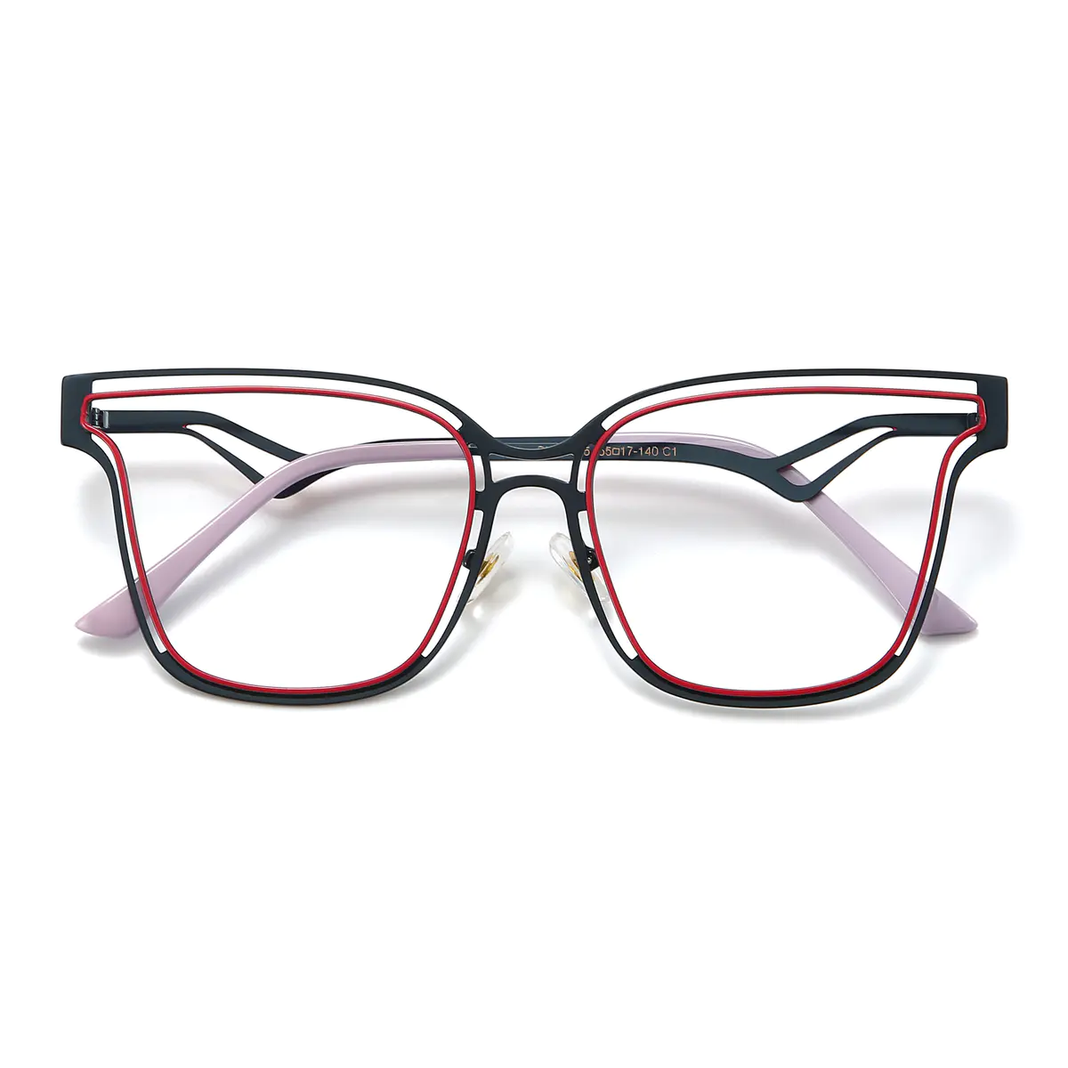 Round Red/Black Eyeglasses