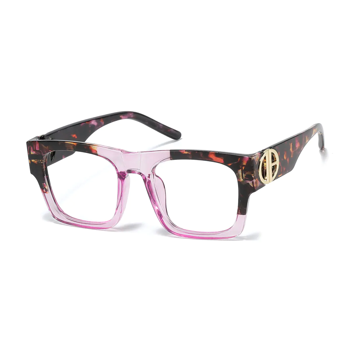 Square Tortoiseshell/Purple Eyeglasses