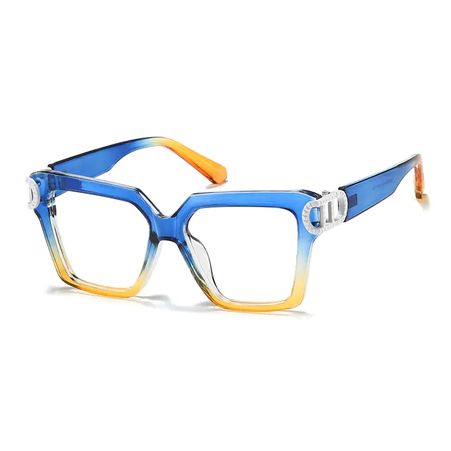Square Blue/Yellow Eyeglasses