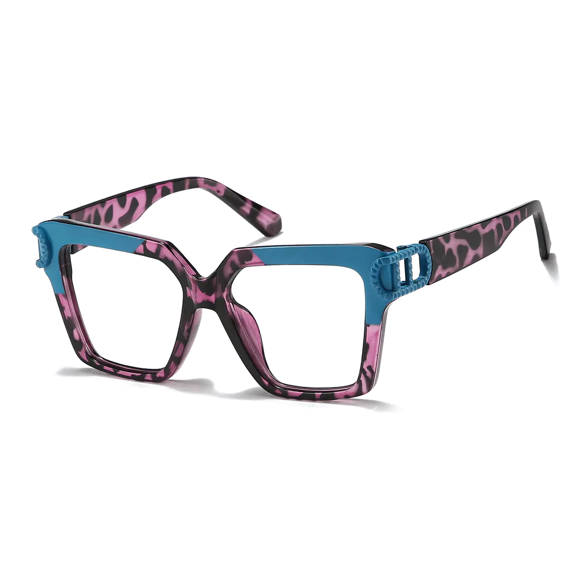 Square Tortoiseshell/Purple Eyeglasses