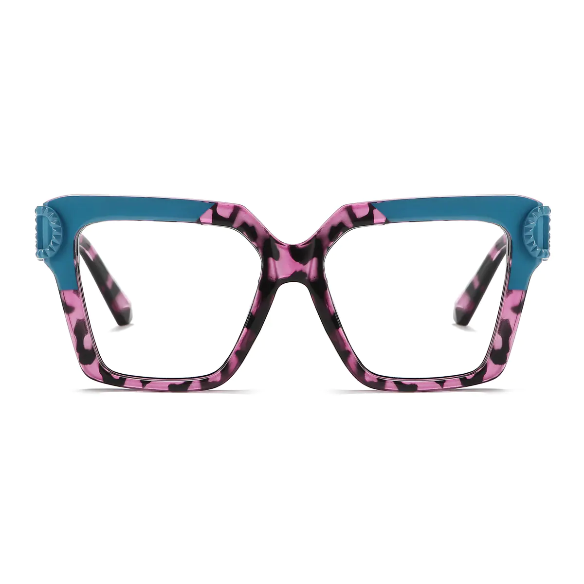 Square Tortoiseshell/Purple Eyeglasses