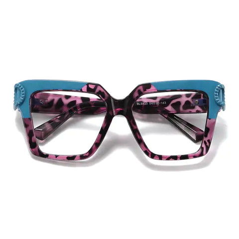 Square Tortoiseshell/Purple Eyeglasses