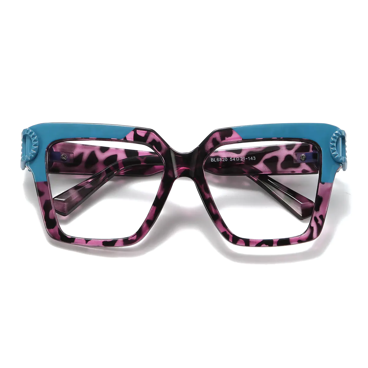 Square Tortoiseshell/Purple Eyeglasses