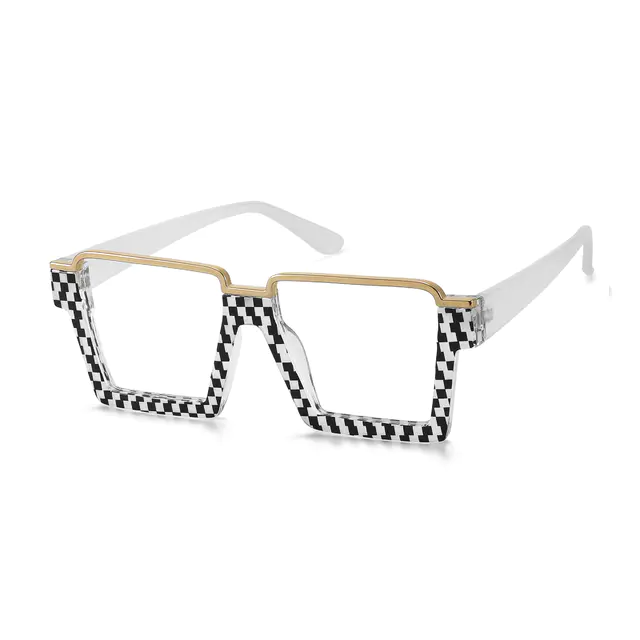 Square Black/White Eyeglasses