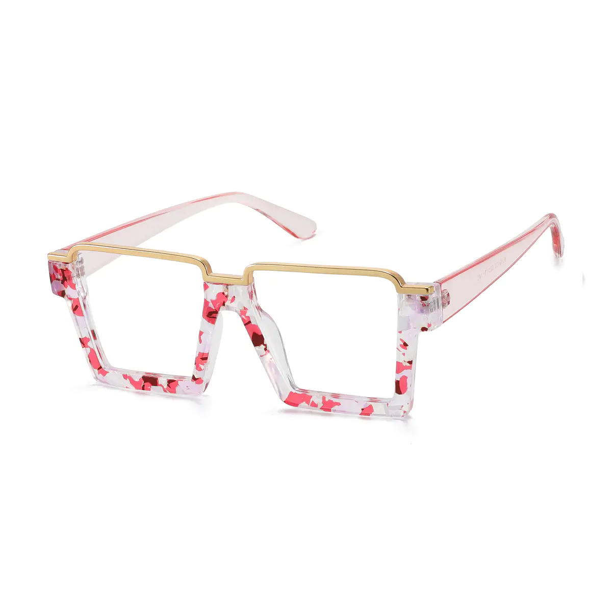 Square Transparent Pink Eyeglasses