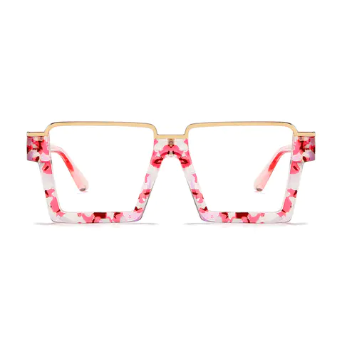 Square Transparent Pink Eyeglasses